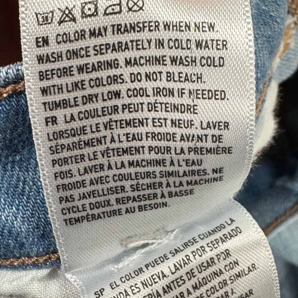 American Eagle Baggy Jeans Womens US 10R 28x30 Light Wash Blue Distressed Denim - Picture 13 of 16